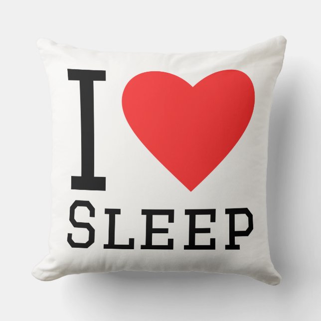 I love sleep throw pillow (Front)