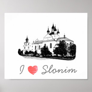 I Love Slonim Belarus Architecture Church Poster