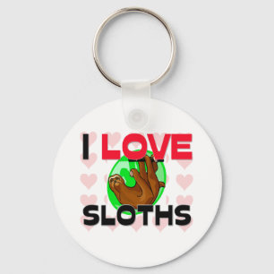 I Love Sloths Keychain