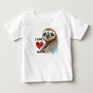 I love sloths, sloth greeting card, sloth kids baby T-Shirt