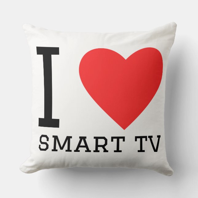 I love smart tv throw pillow (Front)