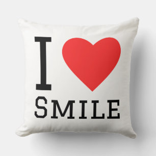 I love smile square sticker throw pillow