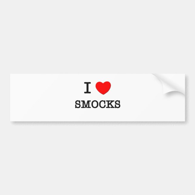 I Love Smocks Bumper Sticker (Front)
