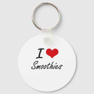 I Love Smoothies artistic design Keychain