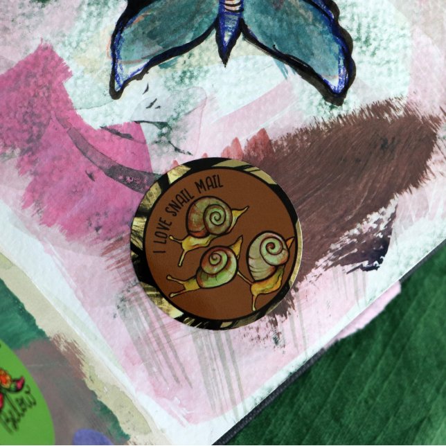 I Love Snail Mail Classic Round Sticker (Créateur téléchargé)