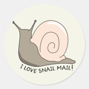 I Love Snail Mail Cute Round Sticker