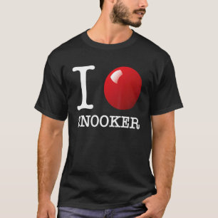 I Love Snooker Red Ball Heart T-Shirt