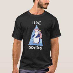 I Love Snow Days Penguin Extreme Snow Ski Premium T-Shirt