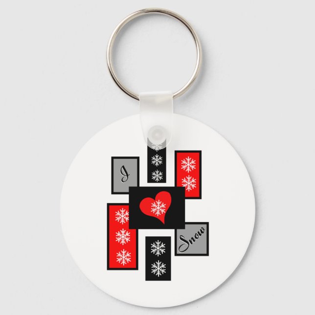 I Love Snow Keychain (Front)