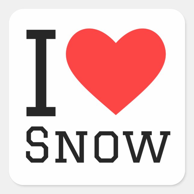 I love snow square sticker (Front)