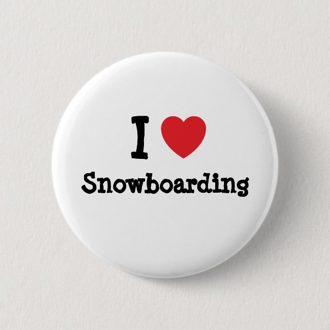 I love Snowboarding heart custom personalized 2 Inch Round Button (Front)