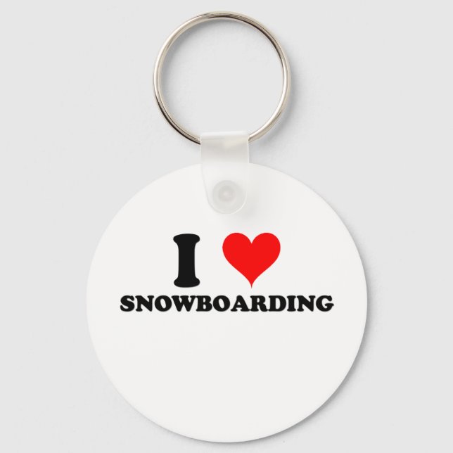 I Love Snowboarding Keychain (Front)