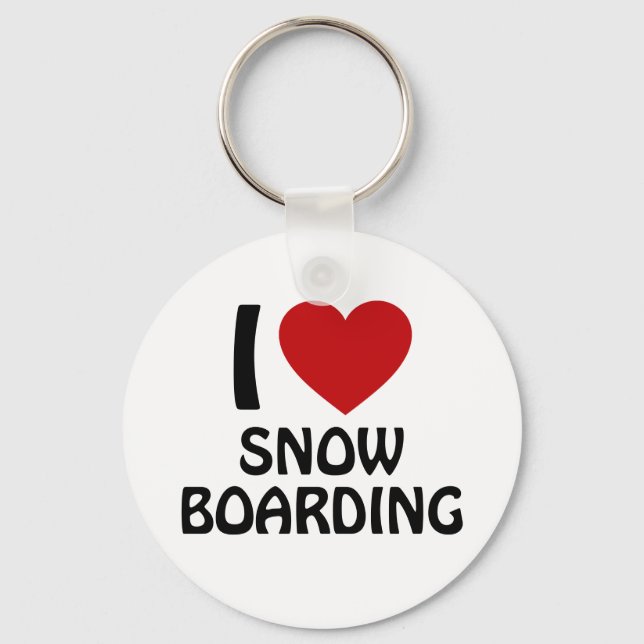 I love snowboarding keychain (Front)