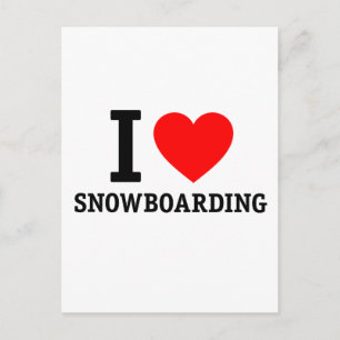 I Love Snowboarding Postcard