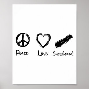 I Love Snowboarding Snowboard Instructor Poster