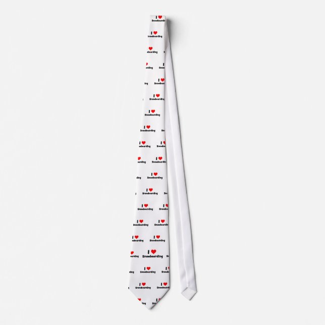 I Love Snowboarding Tie (Front)