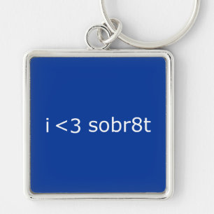 I Love Sobriety Keychain