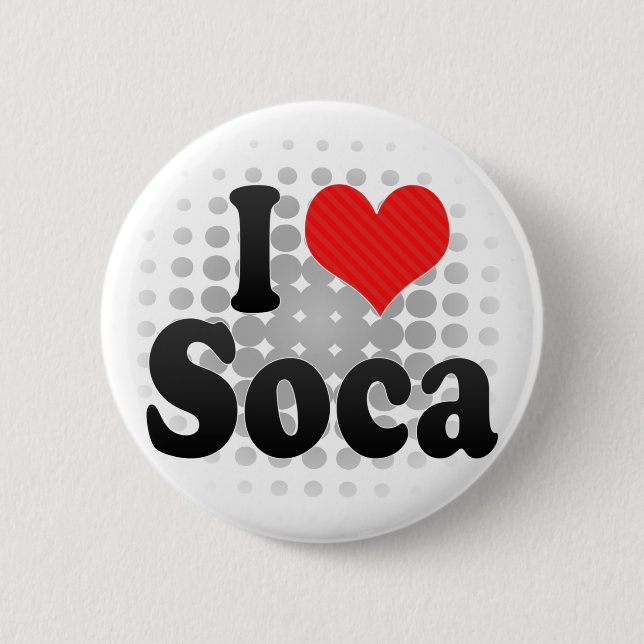 I Love Soca 2 Inch Round Button (Front)