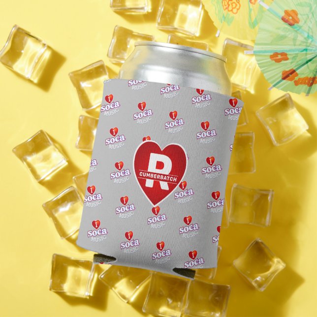 I  LOVE SOCA on GREY Can Cooler (In Situ Summer)