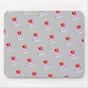 I LOVE SOCA on GREY Mouse Pad