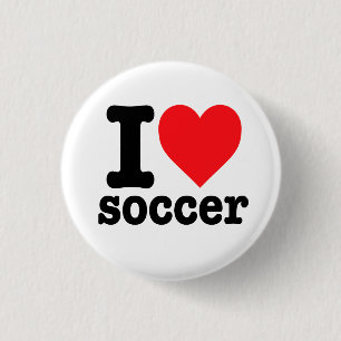 "I love soccer" 1 Inch Round Button
