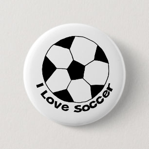 I Love Soccer 2 Inch Round Button