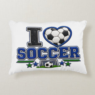 I Love Soccer Accent Pillow Soccer Lover Bedroom