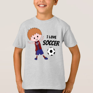 I Love Soccer Boy - with named jersey- blond T-Shirt