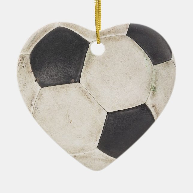 I Love Soccer Christmas Tree Ornament Gift Idea (Front)