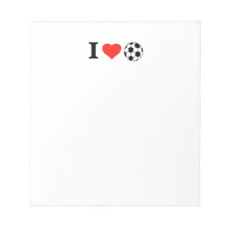 I Love Soccer Heart Notepad