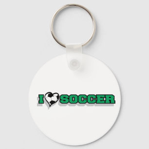 I Love Soccer Keychain