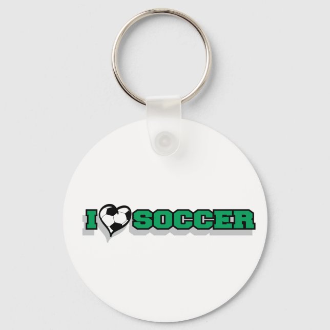 I Love Soccer Keychain (Front)
