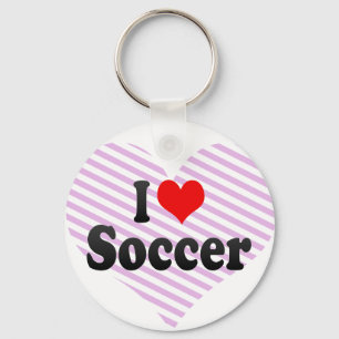I love Soccer Keychain
