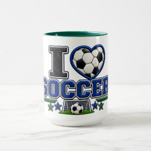 I Love Soccer Mug   Soccer Lover Coffee Cup Gift