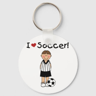 I Love Soccer T-shirts and Gifts Keychain