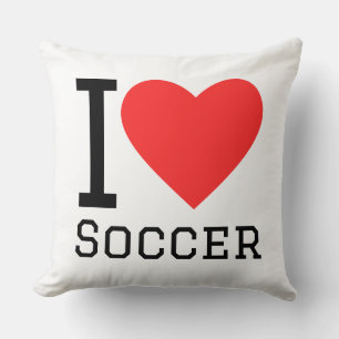 I love soccer throw pillow
