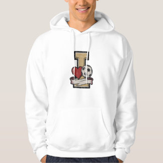 I Love Soccer Vintage Distressed Soccer Fan Hoodie