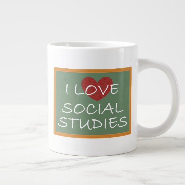 I Love Social Studies Large Coffee Mug (Right)
