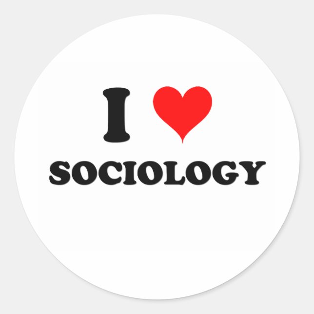 I Love Sociology Classic Round Sticker (Front)