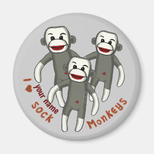 I Love Sock Monkeys Magnet