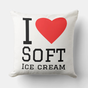 I love soft ice cream throw pillow