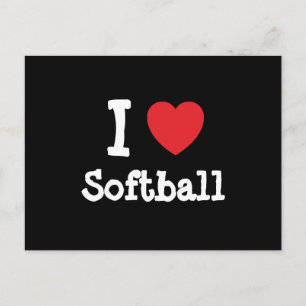 I love Softball heart custom personalized Postcard