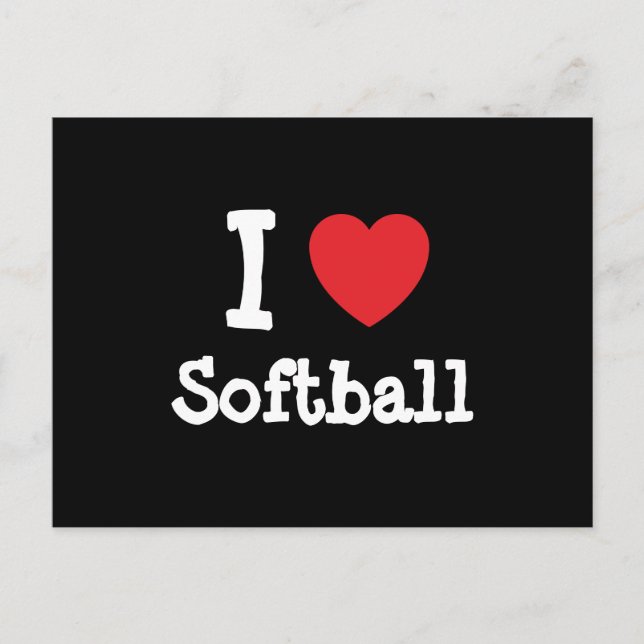 I love Softball heart custom personalized Postcard (Front)