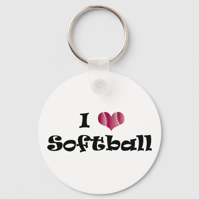 I love Softball Keychain (Front)