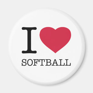 I LOVE SOFTBALL MAGNET
