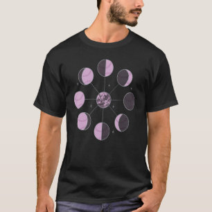 I Love Softball Moon Phases In Mauve Pastel Aesthe T-Shirt