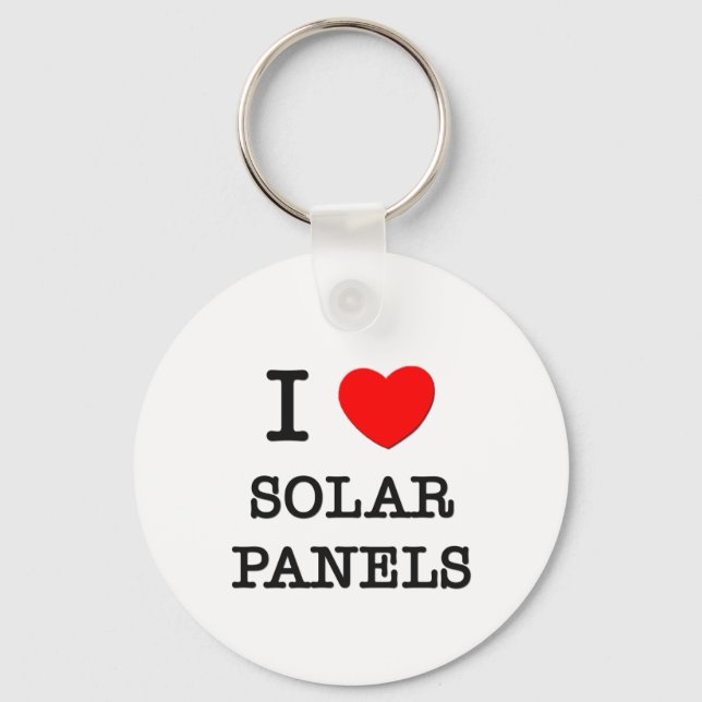 I Love Solar Panels Keychain (Front)