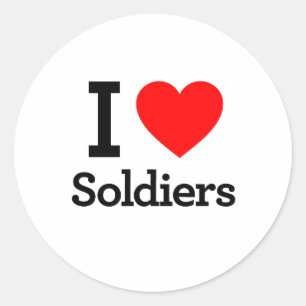 I Love Soldiers Classic Round Sticker