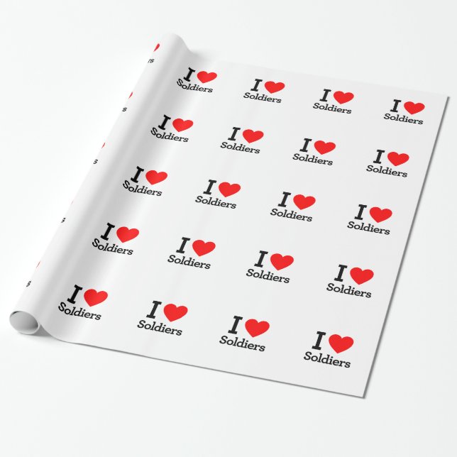 I Love Soldiers Wrapping Paper (Unrolled)