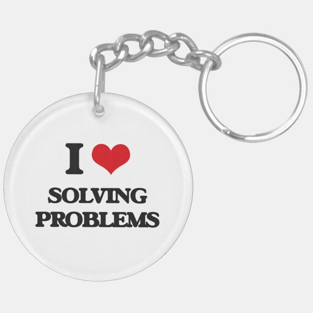 I love Solving Problems Keychain (Back Right)